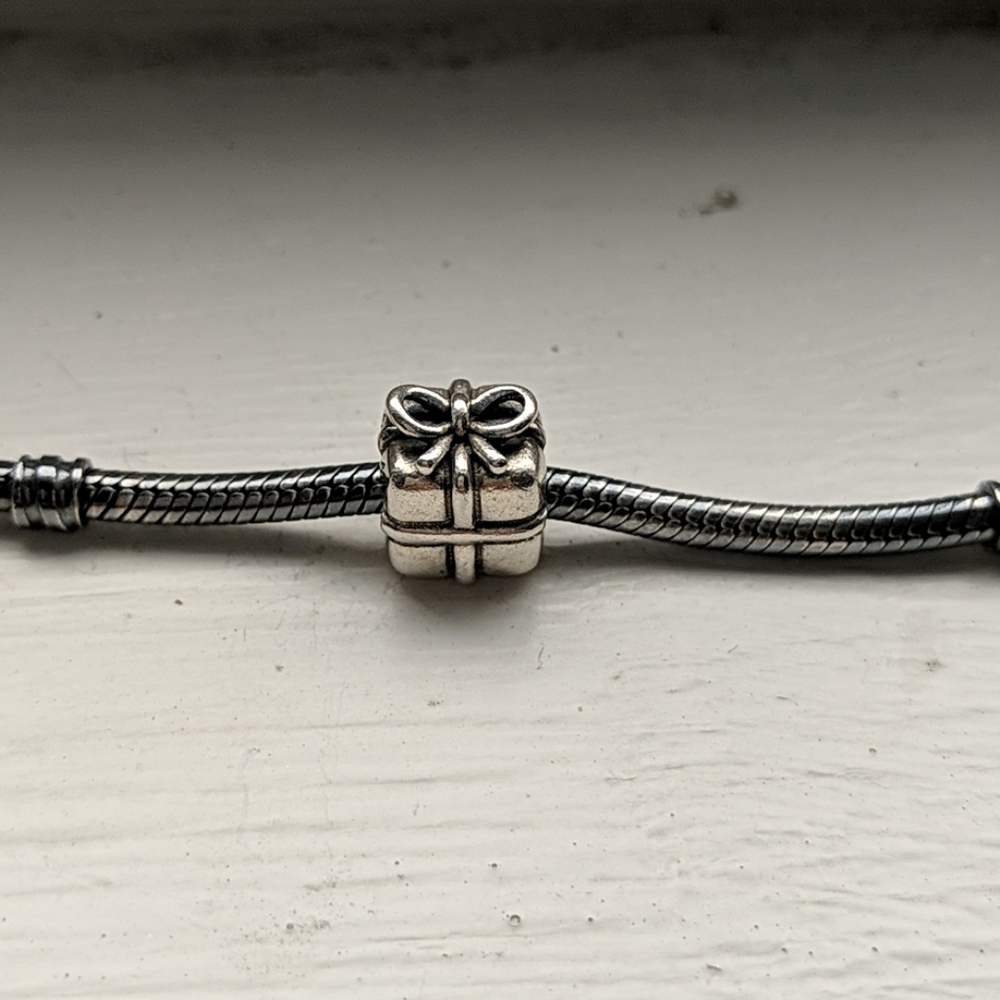 Pandora Charm and Oxidized Pandora Bracelet
